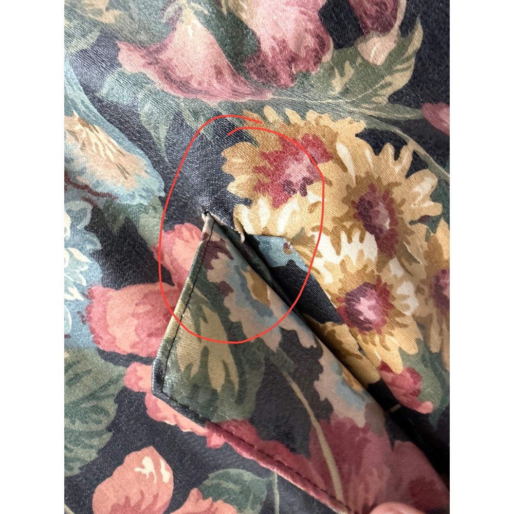 Vintage Nordic House Designs NYC Floral Print Long Coat Jacket Outerwear Size L - Picture 5 of 8